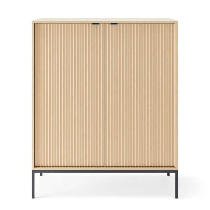 Komoda K104 2D Dąb Vicenza Czarny Front min.jpg