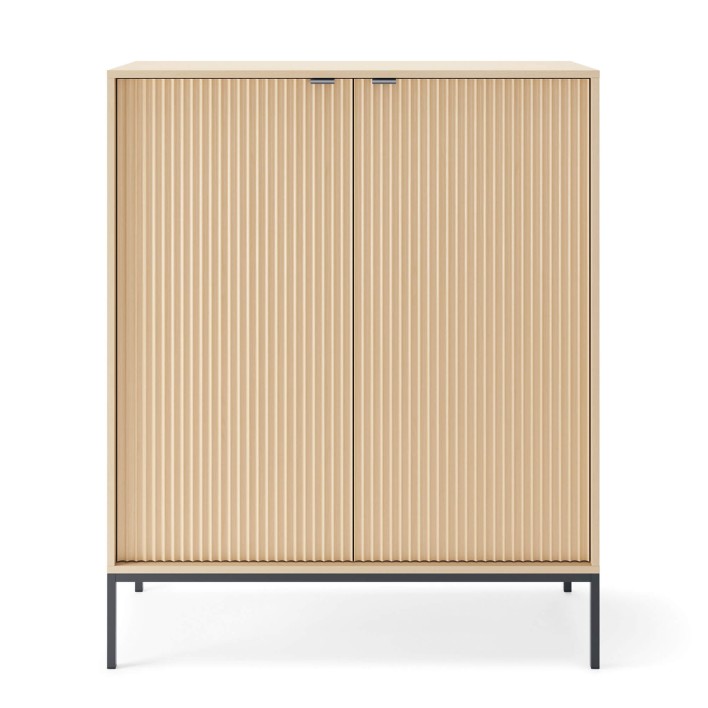 Komoda K104 2D Dąb Vicenza Czarny Front.jpg