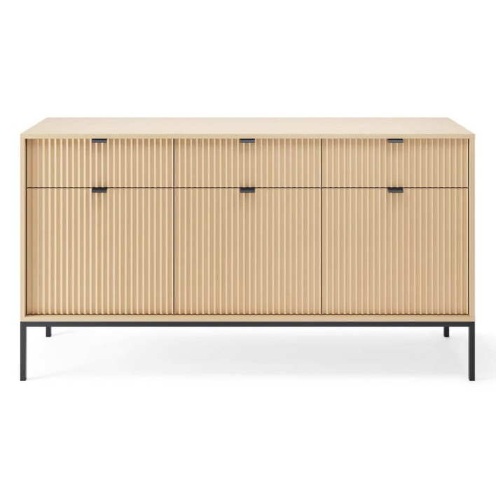 Komoda KSZ154 3D3S Dąb Vicenza Czarny Front min.jpg