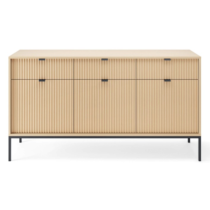 Komoda KSZ154 3D3S Dąb Vicenza Czarny Front.jpg