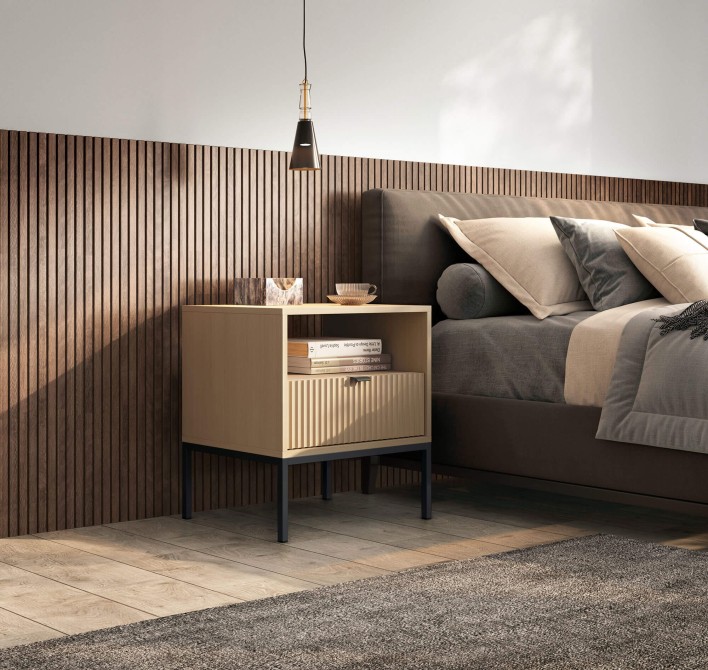 Szafka nocna S54 NOVA Dąb Vicenza Czarny Aranżacja.jpg