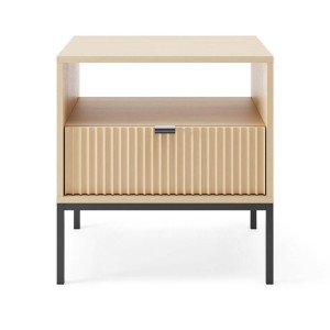 Szafka nocna z szufladą NOVA | S54 | Dąb Vicenza | Czarne nogi
