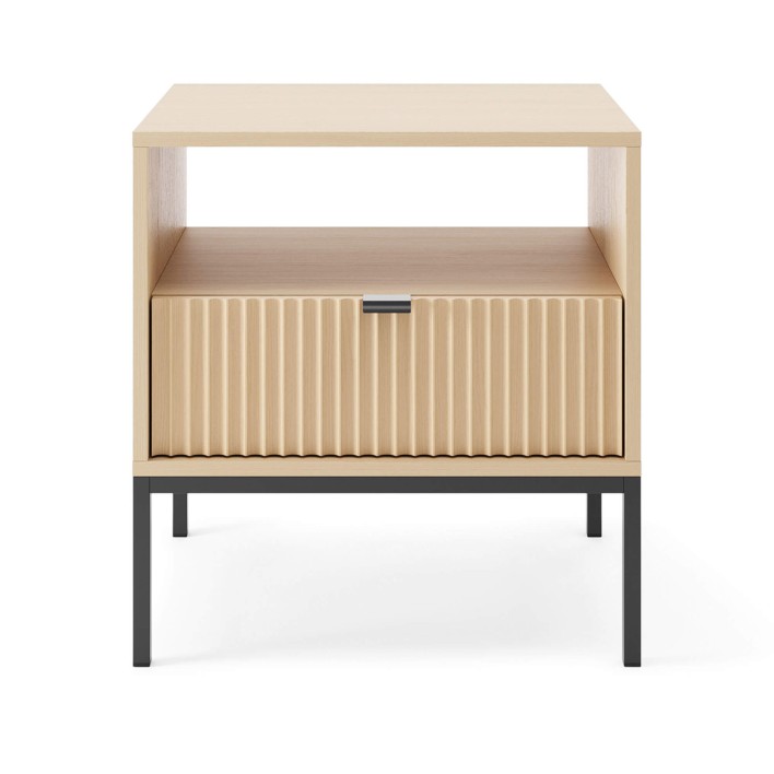 Szafka nocna S54 NOVA Dąb Vicenza Czarny Front.jpg