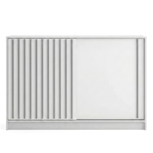 Komoda przesuwna ROYAL 150 | Biały + lamele szare