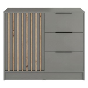 Komoda NELLY 2D | Szary | Lamele artisan