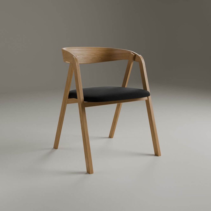 Krzesło drewniane z tapicerowanym siedziskiem LEO Aranżacja.jpg