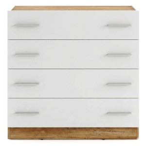Komoda DENTO DT-04 biały / dąb stirling
