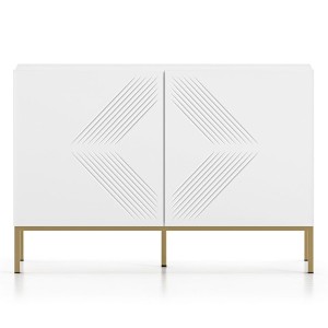 Komoda dwudrzwiowa CLEARING 03 | Biały | Podstawa złota