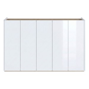 Komoda EASY EA-01 z oświetlaniem biały połysk/dąb scandi 