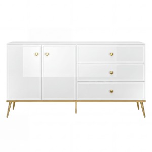 Komoda Glamour GOLDIN 04 biały/złoty