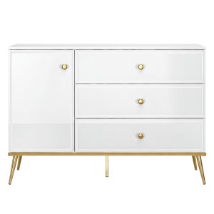 Komoda Glamour GOLDIN 05 biały/złoty