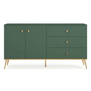 Komoda nowoczesna FOREST 03 zielony/złoty