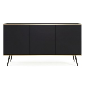 Komoda ORO K-160 | Czarny | Czarne nogi