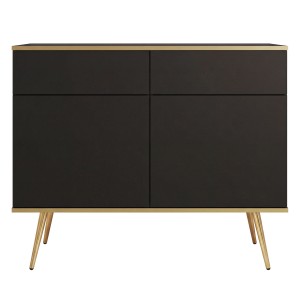 Komoda ORO KSZ-107 | Czarny | Złote nogi