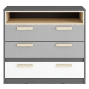 Komoda POK PO-08 grafit/buk/szary/biały
