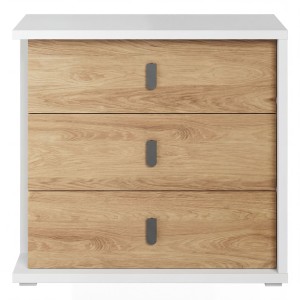 Komoda skandynawska SIMI MS-04 biały / hikora naturalna