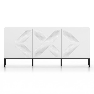 Komoda trzydrzwiowa CLEARING 02 | Biały | Podstawa czarna