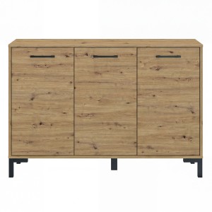 Komoda trzydrzwiowa NEVIO 10 dąb artisan/czarny