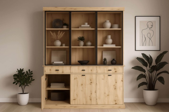 Komoda z nadstawką NISA Dąb artisan Aranżacja 2.jpg