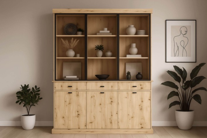 Komoda z nadstawką NISA Dąb artisan Aranżacja 3.jpg