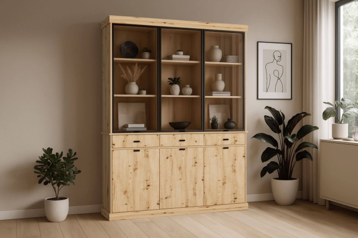Komoda z nadstawką NISA Dąb artisan Aranżacja.jpg