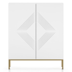 Komoda wysoka CLEARING 01 | Biały | Podstawa złota