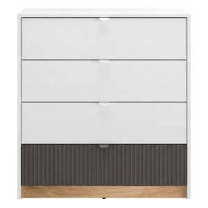 Komoda z szufladami TORINO 07 | Biały, grafit, dąb castello