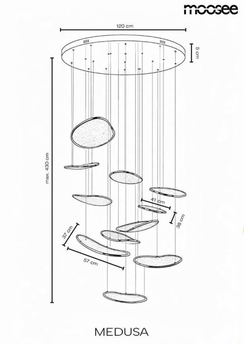 MOOSEE lampa wisząca MEDUSA złota