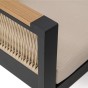 Zestaw mebli ogrodowych z aluminium SYCYLIA DUO | Czarny + imitacja drewna | Beżowe poduszki-11