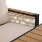 Zestaw mebli ogrodowych z aluminium SYCYLIA DUO | Czarny + imitacja drewna | Beżowe poduszki-16