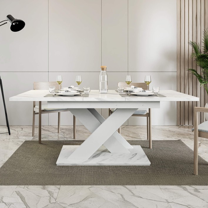 Stół rozkładany BRONX| 140-180x80 | Biały marmur3.jpg