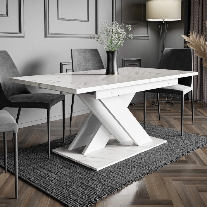 Stół rozkładany BRONX| 140-180x80 | Biały marmur4.jpg