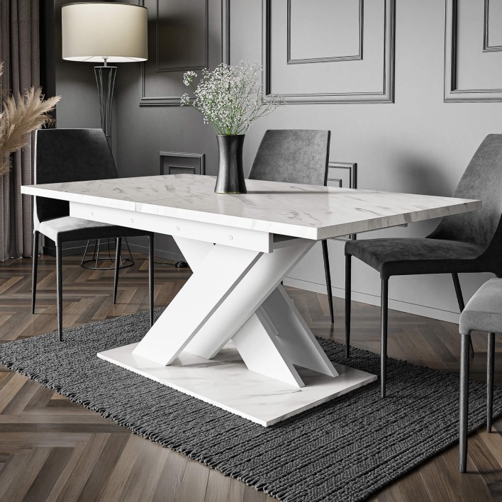 Stół rozkładany BRONX| 140-180x80 | Biały marmur5.jpg