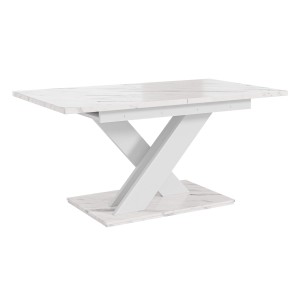 Stół rozkładany BRONX | 140-180x80 | Biały marmur