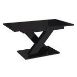 Stół rozkładany BRONX | 140-180x80 | Czarny połysk