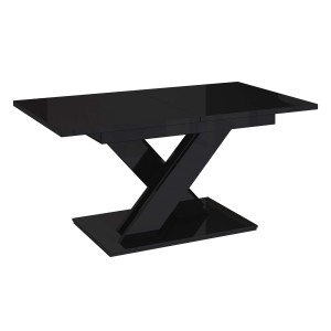 Stół rozkładany BRONX | 140-180x80 | Czarny połysk