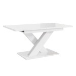 Stół rozkładany BRONX | 140-180x80 | Biały połysk