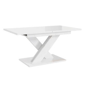 Stół rozkładany BRONX | 140-180x80 | Biały połysk