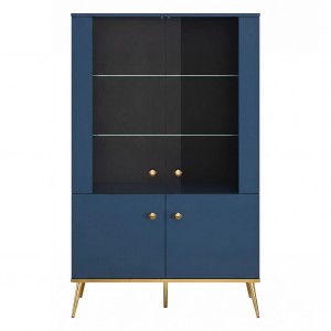 Witryna nowoczesna MARINE 02 granatowy/złoty