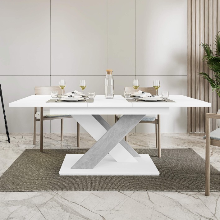 Stół rozkładany BRONX | 140-180x80 | Biały, beton2.jpg
