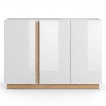 ARCO (F) KOMODA 138CM - BIAŁY POŁYSK / DĄB GRANDSON