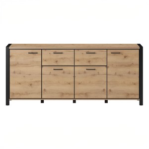 Duża komoda AKTIV 4D2S / 24TWLK25 / dąb taurus, czarny