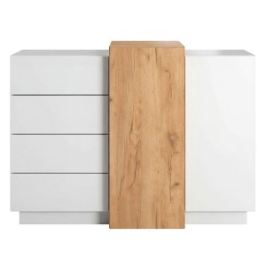 KOMODA 160 3D (F) 2D4S BIAŁY, DĄB CRAFT ZŁOTY