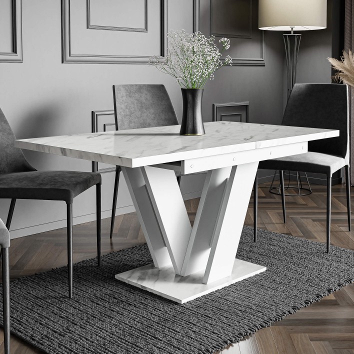 Stół rozkładany MASIV | 120-160x80 | Biały marmur2.jpg