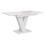 Stół rozkładany MASIV | 120-160x80 | Biały marmur