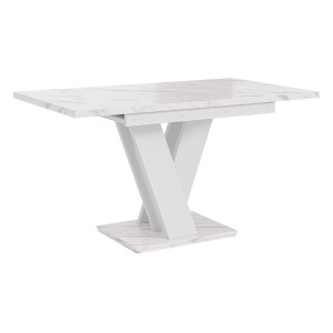 Stół rozkładany MASIV | 120-160x80 | Biały marmur