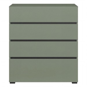 Komoda 4S SCANDI | Zgaszona zieleń-dąb olejowany