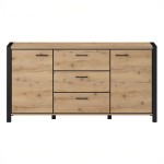 Komoda AKTIV 2D3S / 24TWLK26 / dąb taurus, czarny