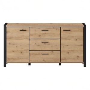 Komoda AKTIV 2D3S / 24TWLK26 / dąb taurus, czarny