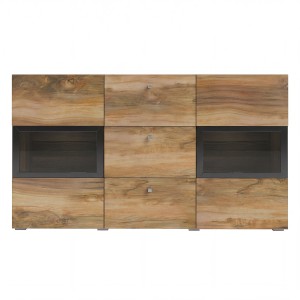 Komoda BAROS 26 2D3S | Satin nussbaum